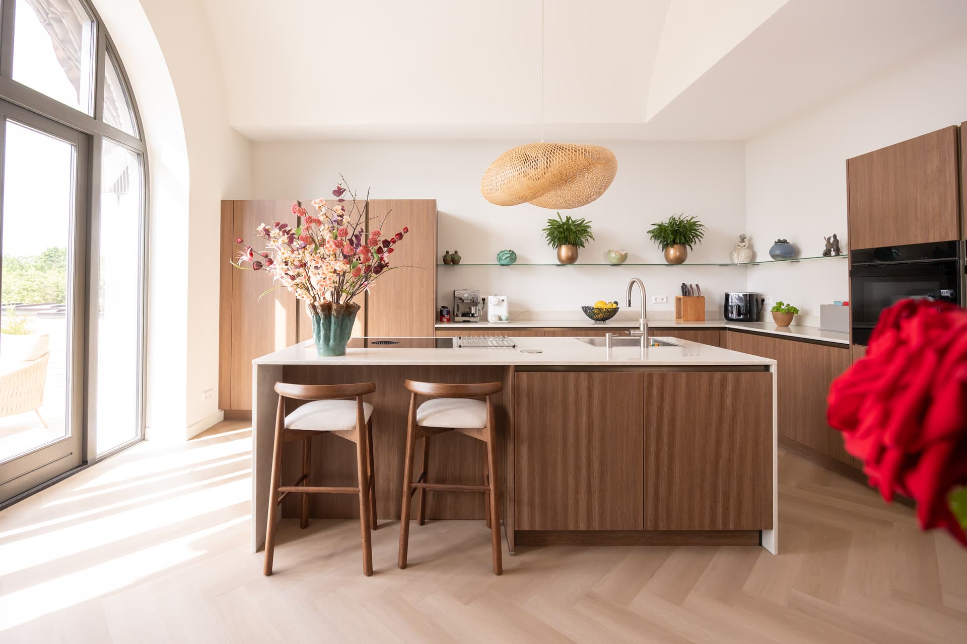 Detailfoto van een bohemian keuken
