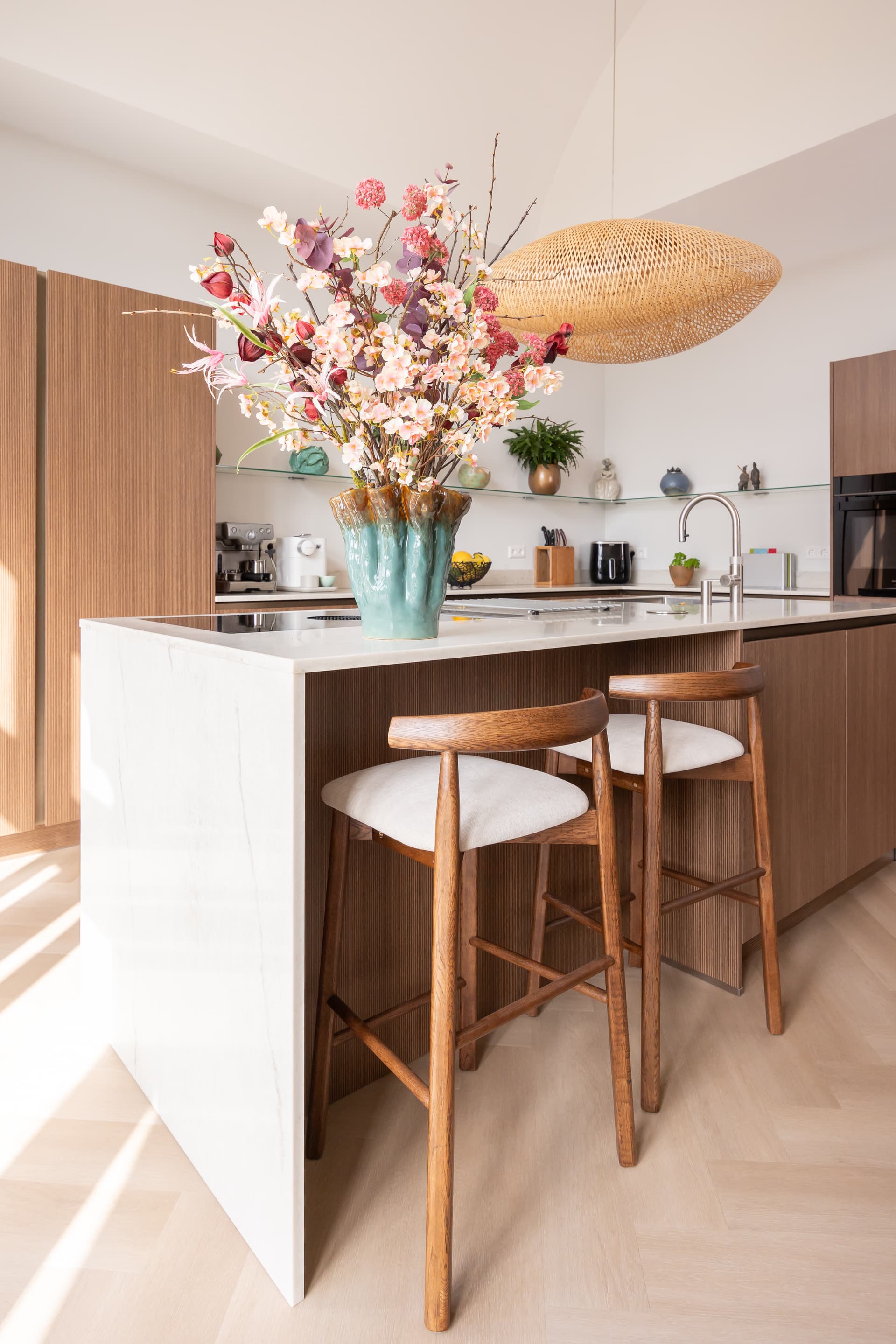Detailfoto van een bohemian keuken
