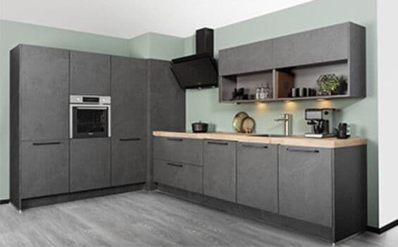 industriële antraciete keuken