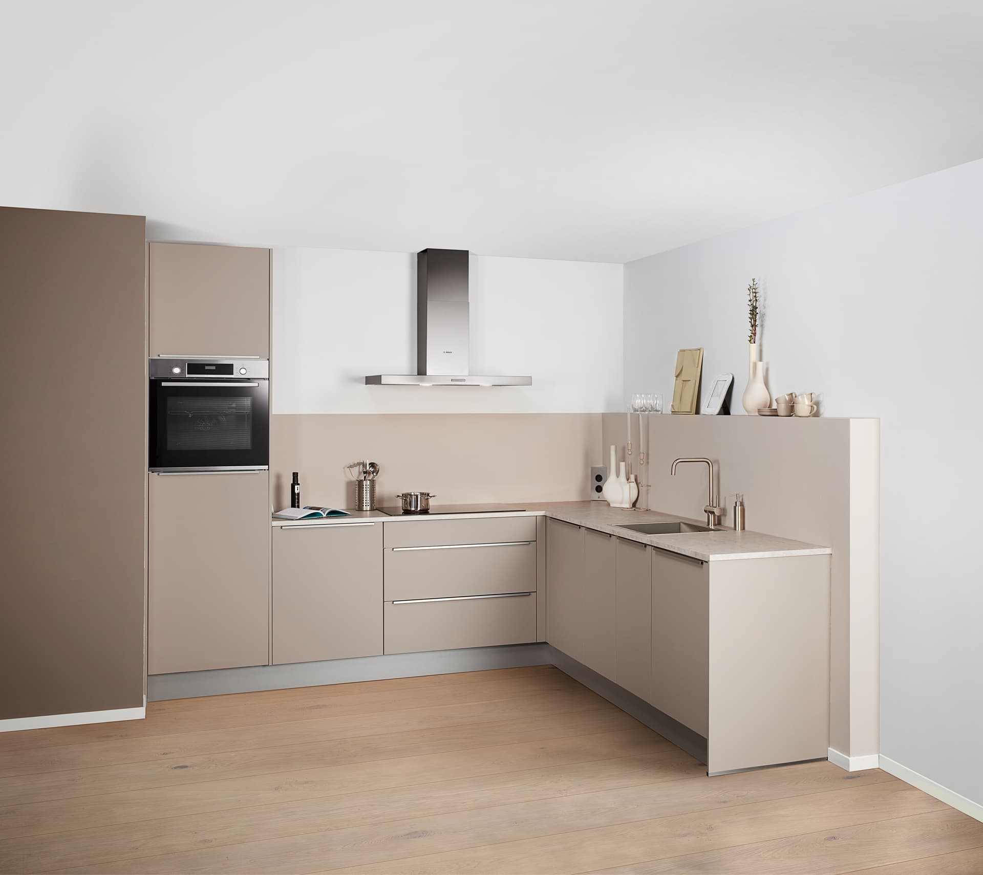Hoekkeuken beige