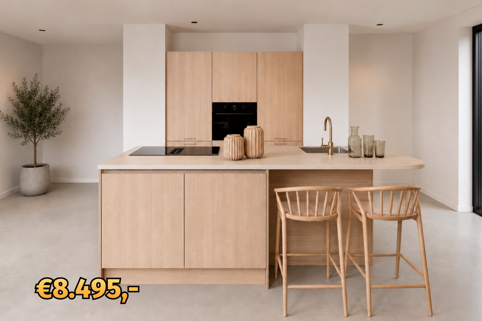 prijstopper-marnix-header.png Eikenhouten eilandkeuken met bar